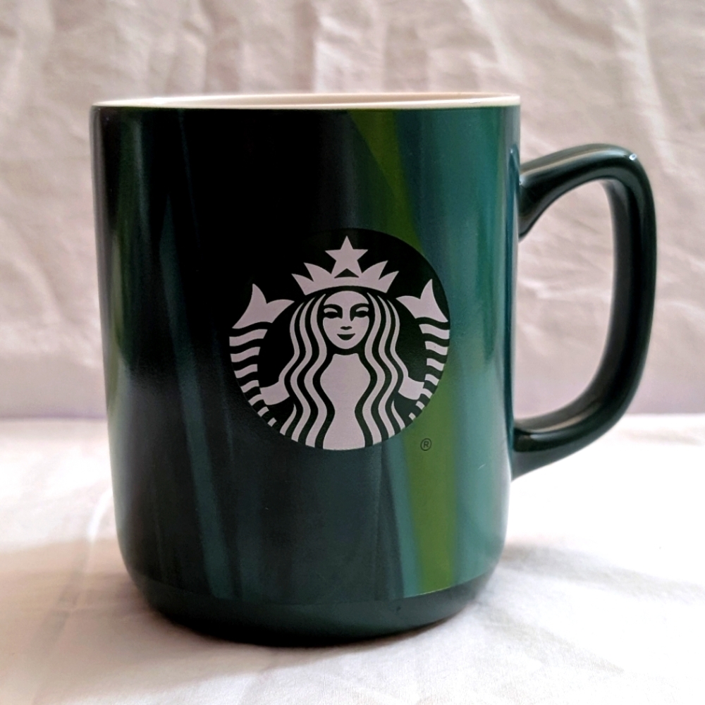 Starbucks 15oz Marbled Forest Green Coffee Mug